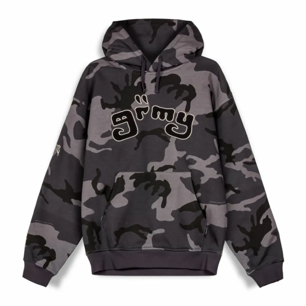 Grimey All Over Print Tusker Temple Vintage Hoodie Black | Fw23 Discount