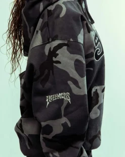 Grimey All Over Print Tusker Temple Vintage Hoodie Black | Fw23 Discount