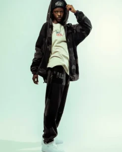 Grimey Back At You All Over Print Polar Fleece Track Pants - Black Store
