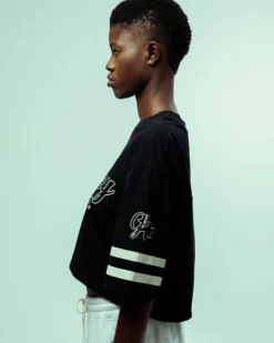 Grimey Madrid Girl Crop Football Jersey - Black | Fw23 Discount