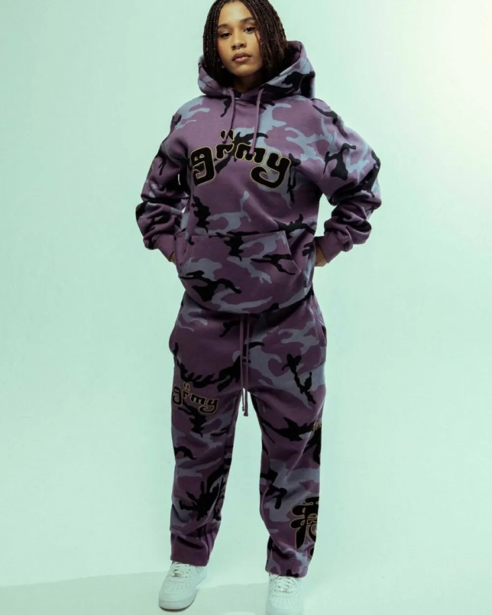Grimey Pantalon Chandal All Over Print Tusker Temple - Purple | Fw23 Outlet
