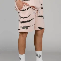 Grimey Pantalon Corto Cloven Tongues All Over Print - Cream | Summer 23 Store
