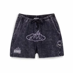 Grimey Pantalon Corto Cloven Tongues - Washed Black | Summer 23 Cheap