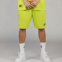 Grimey Pantalon Corto Cloven Tongues Mesh - Fluor Lime | Summer 23 Sale
