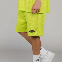 Grimey Pantalon Corto Cloven Tongues Mesh - Fluor Lime | Summer 23 Sale