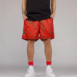 Grimey Pantalon Corto The Toughest Satin - Red | Spring 23 Clearance
