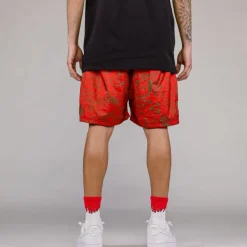 Grimey Pantalon Corto The Toughest Satin - Red | Spring 23 Clearance