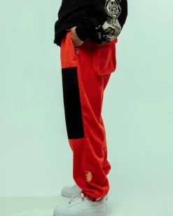 Grimey Pantalon Back At You Polar Fleece - Red | Fw23 Shop