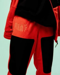 Grimey Pantalon Back At You Polar Fleece - Red | Fw23 Shop