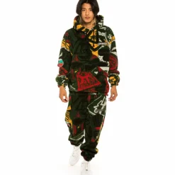 Grimey Pantalon "Space Lady All Over Jacquard" Sherpa - Orange | Winter 21 Discount