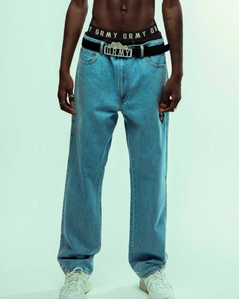 Grimey Pantalon Vaquero The Sweet Burn Regular - Washed Blue | Fw23 Store