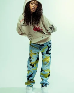 Grimey Pantalon Vaquero The Strait Talk All Over Print Camo Regular - Washed Camo | Fw23 Sale