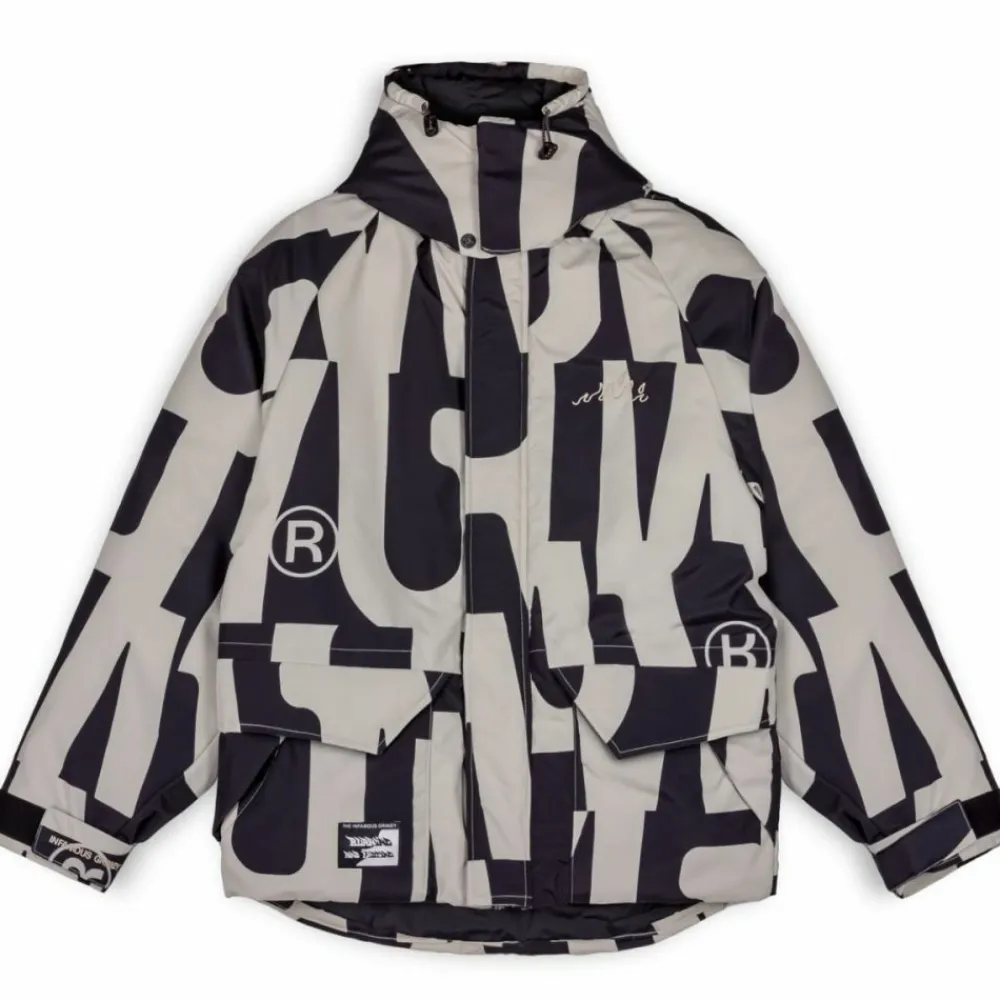 Grimey Parka Snow Fox All Over Print - Black | Winter 22 Clearance