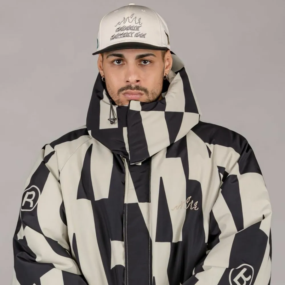 Grimey Parka Snow Fox All Over Print - Black | Winter 22 Clearance