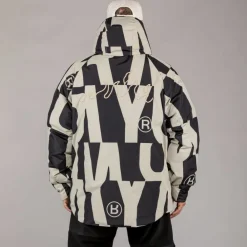 Grimey Parka Snow Fox All Over Print - Black | Winter 22 Clearance