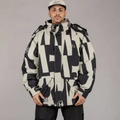 Grimey Parka Snow Fox All Over Print - Black | Winter 22 Clearance