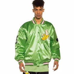 Grimey Satin Jacket Jungle Punch - Green | Spring 22 Cheap