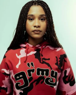 Grimey Sudadera Capucha All Over Print Tusker Temple Vintage - Red | Fw23 Flash Sale