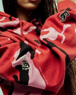 Grimey Sudadera Capucha All Over Print Tusker Temple Vintage - Red | Fw23 Flash Sale