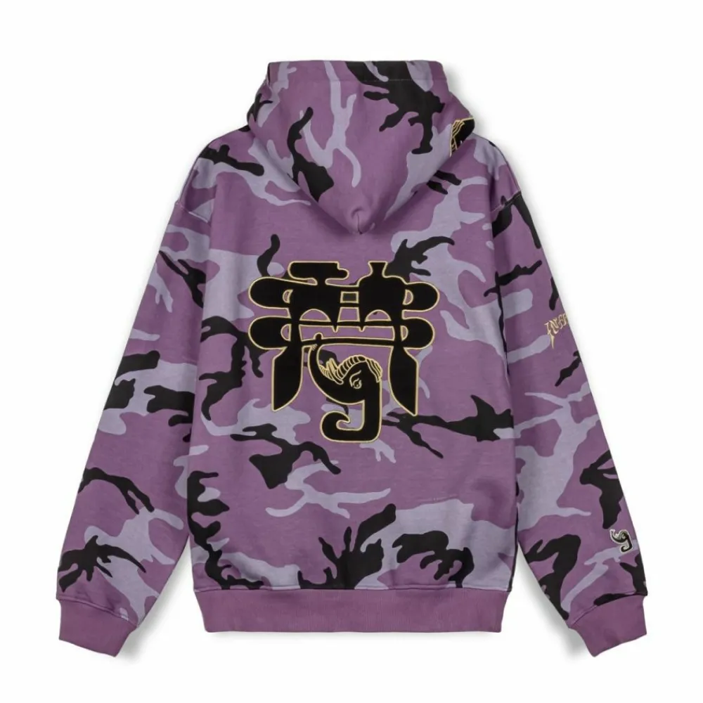 Grimey Sudadera Capucha All Over Print Tusker Temple Vintage - Purple | Fw23 New