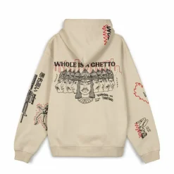 Grimey Sudadera Capucha Back At You Wide Hole Vintage - Cream | Fw23 Cheap