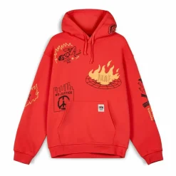 Grimey Sudadera Capucha Back At You Wide Hole Vintage - Red | Fw23 Hot