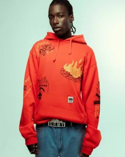 Grimey Sudadera Capucha Back At You Wide Hole Vintage - Red | Fw23 Hot