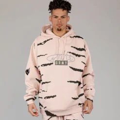 Grimey Sudadera Capucha Cloven Tongues All Over Print Vintage - Cream | Summer 23 Shop