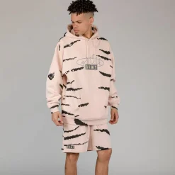 Grimey Sudadera Capucha Cloven Tongues All Over Print Vintage - Cream | Summer 23 Shop