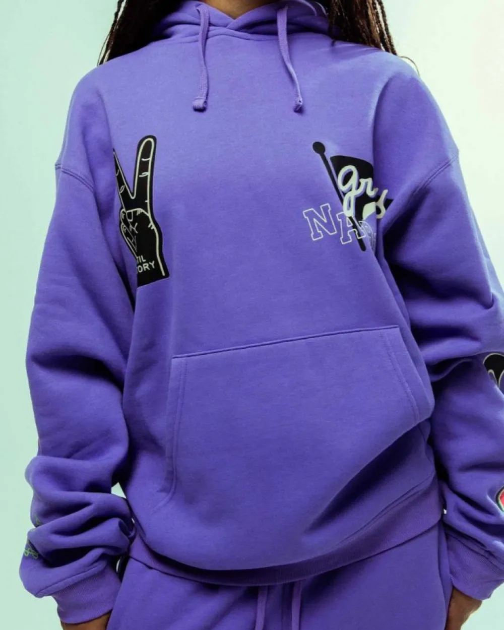 Grimey Sudadera Capucha Nablus Vintage - Purple | Fw23 Discount