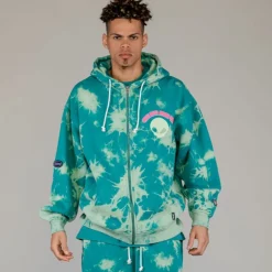 Grimey Sudadera Capucha Ufollow - Bleached Blue | Spring 23 Cheap