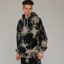 Grimey Sudadera Capucha Ufollow Bleached - Black | Spring 23 Best
