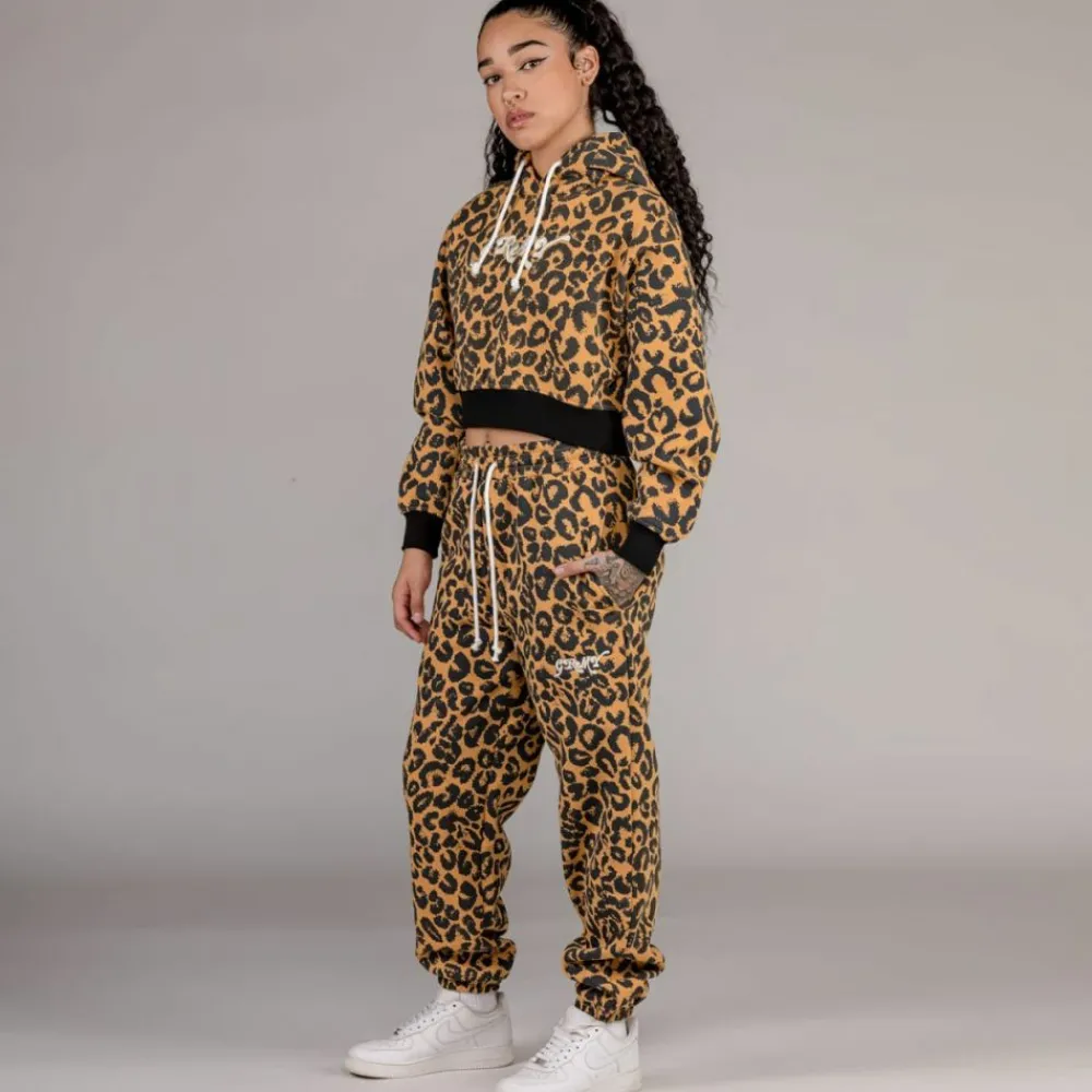 Grimey Sudadera Corta De Chica "Westbound" - Leopard | Fall 22 Clearance