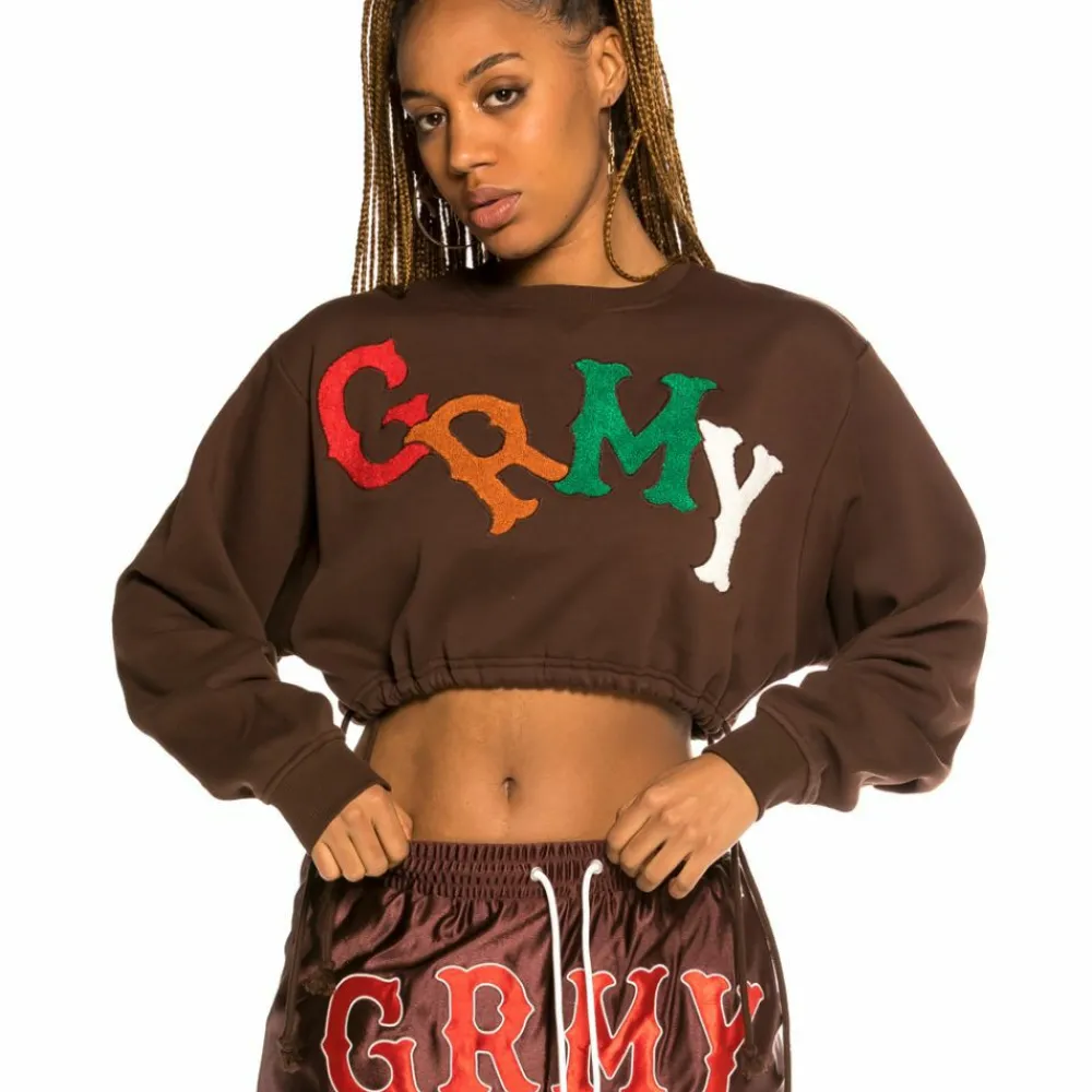 Grimey Sudadera Corta De Chica "The Loot" - Brown | Spring 21 Sale