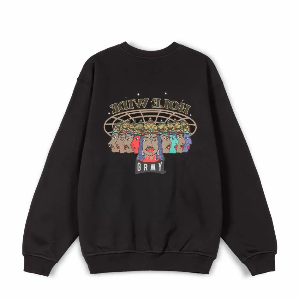 Grimey Sudadera Back At You Vintage Crewneck - Black | Fw23 Cheap