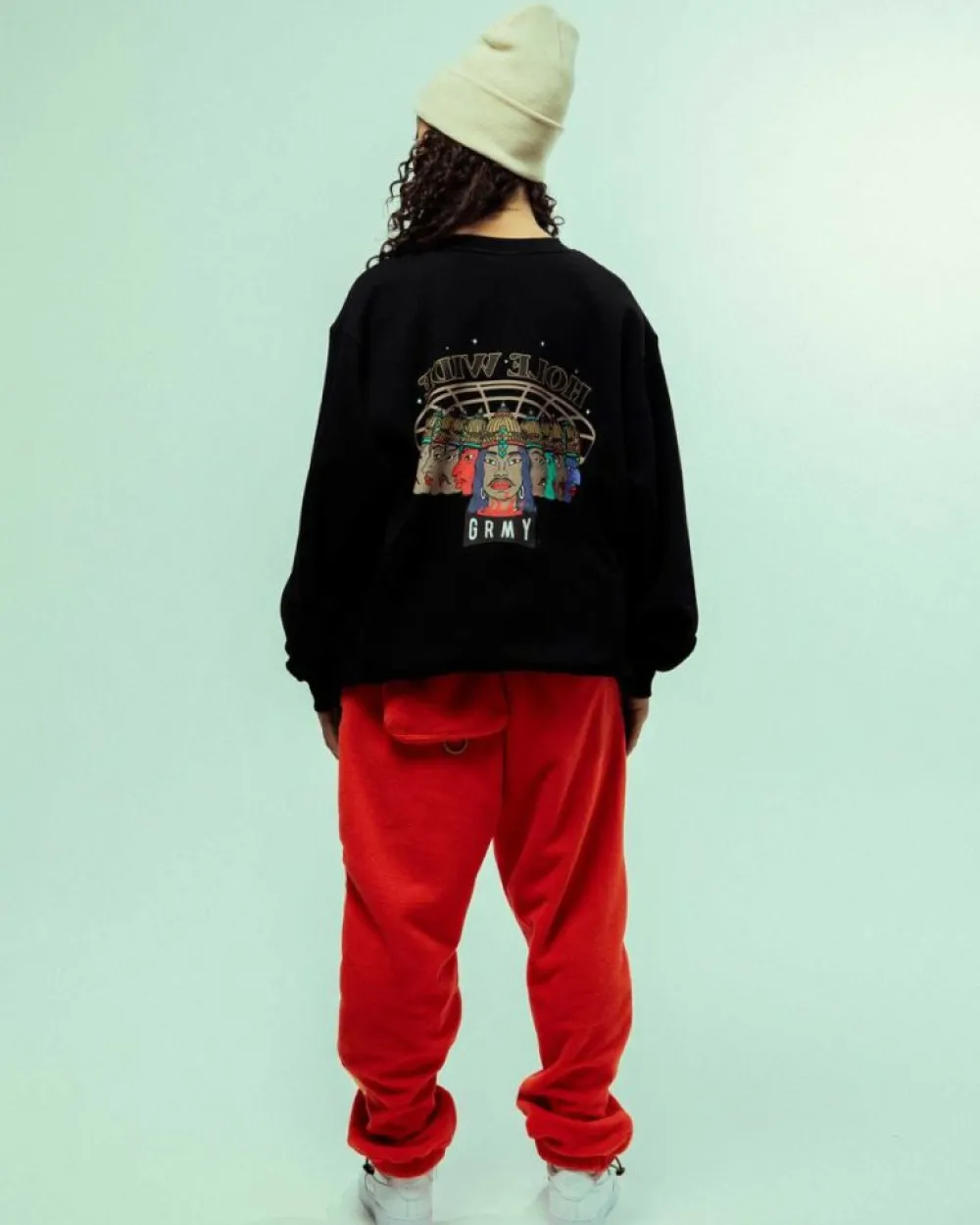 Grimey Sudadera Back At You Vintage Crewneck - Black | Fw23 Cheap