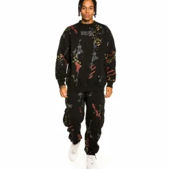Grimey Sudadera "Jazz Thing All Over Print" Padded Crewneck - Black | Fall 21 Cheap