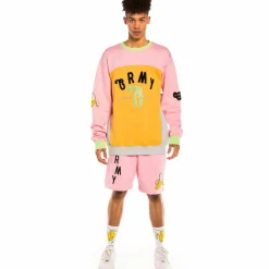 Grimey Sudadera "Jungle Punch" Bicolor Crewneck - Pink | Spring 22 Cheap