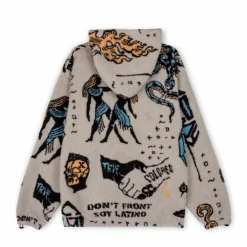 Grimey Sudadera Lost Boys All Over Sherpa Hoodie - Cream | Winter 22 Best Sale