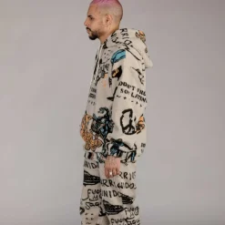 Grimey Sudadera Lost Boys All Over Sherpa Hoodie - Cream | Winter 22 Best Sale