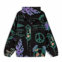 Grimey Sudadera Lost Boys All Over Sherpa Hoodie - Black | Winter 22 Flash Sale