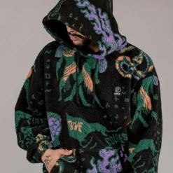 Grimey Sudadera Lost Boys All Over Sherpa Hoodie - Black | Winter 22 Flash Sale