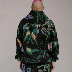 Grimey Sudadera Lost Boys All Over Sherpa Hoodie - Black | Winter 22 Flash Sale