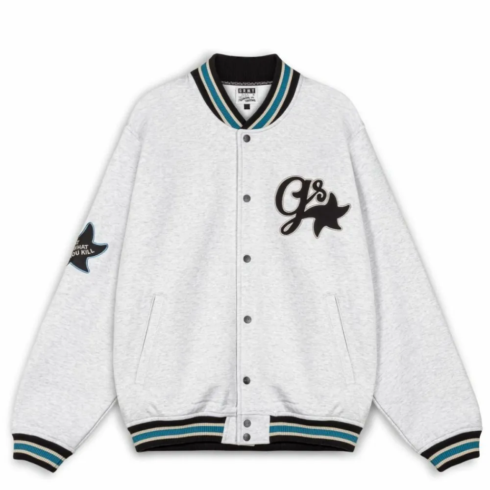 Grimey Sudadera Madrid Fleece Button Heavyweight - Sport Grey | Fw23 Hot
