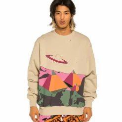 Grimey Sudadera "Space Lady" Crewneck - Sand | Winter 21 Discount