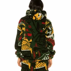 Grimey Sudadera Space Lady All Over Jacquard Sherpa - Orange | Winter 21 Cheap