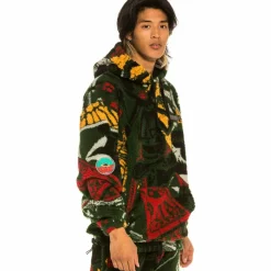 Grimey Sudadera Space Lady All Over Jacquard Sherpa - Orange | Winter 21 Cheap