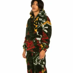 Grimey Sudadera Space Lady All Over Jacquard Sherpa - Orange | Winter 21 Cheap