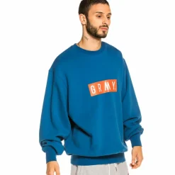 Grimey Sudadera Steez Crewneck Fw20 Blue Discount