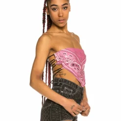 Grimey Top Chica Carnitas All Over Print Ss20 Rose Hot